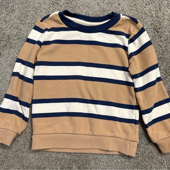 wonder nation Other - Wonder Nation Tan, White, and Navy Striped Sweater